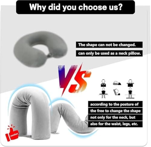 dijiusidy U Shaped Travel Pillow Memory Foam,light gray,66 * 11 * 11 — view 3
