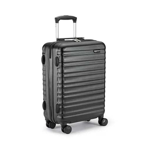 Amazon Basics Hard Shell Cabin Suitcase - ABS Hand Luggage Approved for Ryanair - Scratch Resistant and Lightweight Construction - 55 x 40 x 20cm - Black
