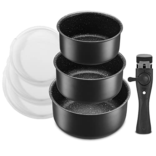 Fadware Saucepan Set with Detachable Handle, Non Stick Pot Set 16/18/20 cm