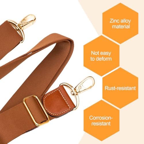 sourcing map 8pcs Flat Metal Slide Buckle, 1.5" Zinc Alloy Adjustable Buckles, Webbing Strap Fastener Tri Glide Adjuster Slider for Bags Backpack Purse Belts, Light Gold — view 5