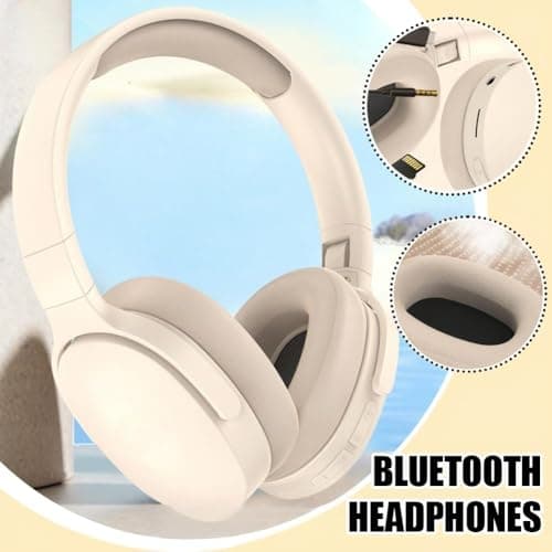 Wireless Bluetooth Headphones, Head Mounted Bluetooth Earphones Wireless, Comfort Heavy Bass Earphones, And Long Battery Life, Providing A Comfortable Wearing Experience (Khaki) — view 3