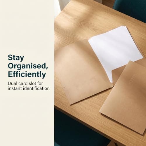 SEUNMUK 30 Pack A4 Kraft Paper File Folders with Dual Card Slot — view 6