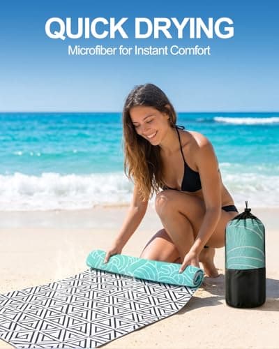Evoplor 2 Pack Microfibre Beach Towels for Adults Extra Large 200 × 90 cm, Quick Dry Sand Free Beach Towel with Mesh Bag, Lightweight Travel Towels for Holiday, Pool — view 4