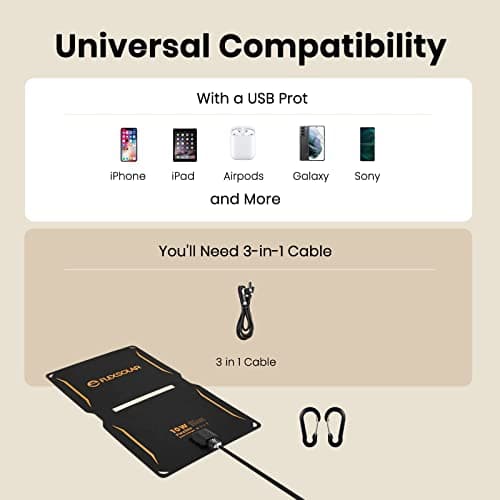 FlexSolar 10W Portable Solar Chargers 5V USB Small Power Emergency Panels — view 5