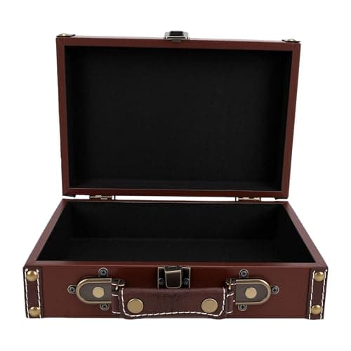 ASHATA Vintage PU Leather Wooden Suitcase Retro Storage Box — view 2