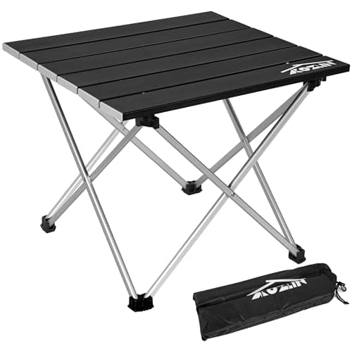 AKOZLIN Portable Camping Table, Folding Aluminium Table with Carry Bag
