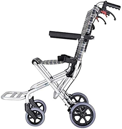 Aluminium Wheelchair-Light Foldable Wheelchair with 360° Nonslip Front Wheel and Flipflops Suitable for Children — view 4