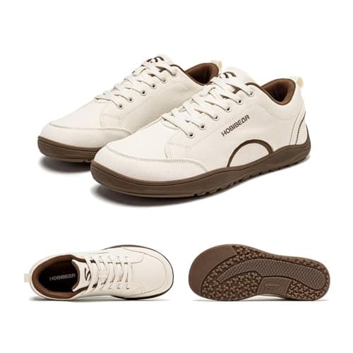 HOBIBEAR Barefoot Shoes for Men Women Wide Toe Minimalist Trainers Unisex Canvas Non-Slip Walking Shoes(Khaki,UK 13) — view 4