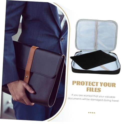 TEMPNAP 2pcs Multi-Layer Document Storage Box with Combination Lock, Large Capacity Gorsgrain Paper Files Case for Home and Travel Organiser — view 4