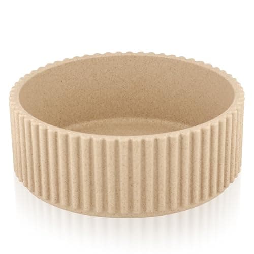 Meghna Bamboo Dog Bowl with Ultra Grip Base – 750ml 16cm Medium Pet Bowl – Eco-Friendly Bamboo Fiber, Non-Slip Design & Easy Clean – Durable, Stylish & Sustainable Pet Feeding Bowl