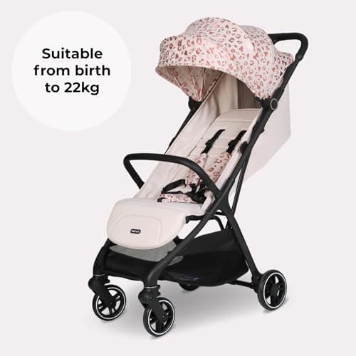 My Babiie MBX6 Autofold Stroller – from Birth to 4 Years (22kg), Foldable & Compact, Lightweight, Travel Buggy for Toddlers, Pushchair Includes Rain Cover - Pink Leopard — view 3