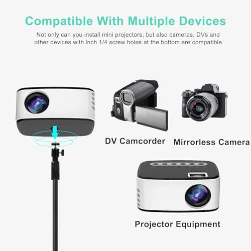 Y.H BLISSHAVEN Adjustable Metal Projector Light Stand 83-145 cm Tall│Portable Telescopic Tripod for Projectors, Home Cinema, Presentations & Events — view 3