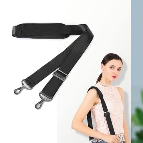 Vikrami lighting Adjustable Shoulder Strap Universal Replacement Bag Strap with Detachable Pad with Metal Swivel Hooks - for Laptop, Camera, Duffel, Messenger Bags and More - Black56inch — view 6