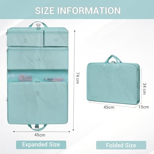 Kono 6-in-1 Compression Packing Cube Expandable Suitcase Organiser (Blue) — view 2