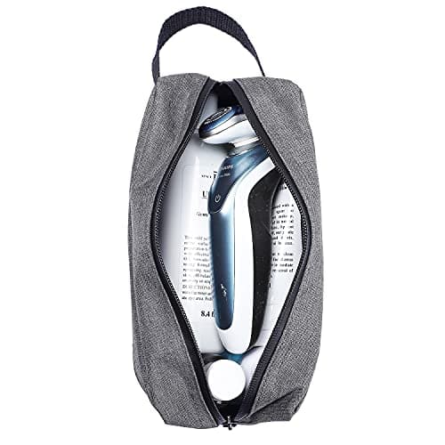 Toiletry Bag for Men, Etercycle Portable Travel Wash Bag, Waterproof Toiletries Cosmetic Organizer Bag, Gym Shaving Shower Bathroom Bag, Dopp Kit Make Up Bag with Handle (Grey) — view 3