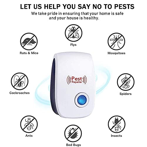6 Pack Ultrasonic Pest Repeller, Mouse Repellent Indoor Ultrasonic Plug in, Insect Rodent Repellent for House, Pest Defense for Bugs, Mosquitoes, Roaches, Ants, Rodents, Mice, Spiders, and Cockroach — view 2