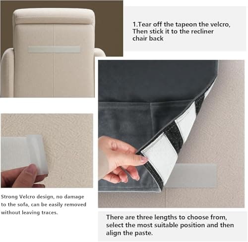 Jerylota Headrest Ergonomic Pillow for Recliners Armchairs, Non-Slip Memory Foam Side Sleeper Support Neck and Head Bath Pillow with Pocket,Travel for Neck and Shoulder Pain — view 3