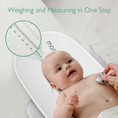 Momcozy Baby Scale, Weight, Height and Weighted Feeds, Removable Tray — view 2