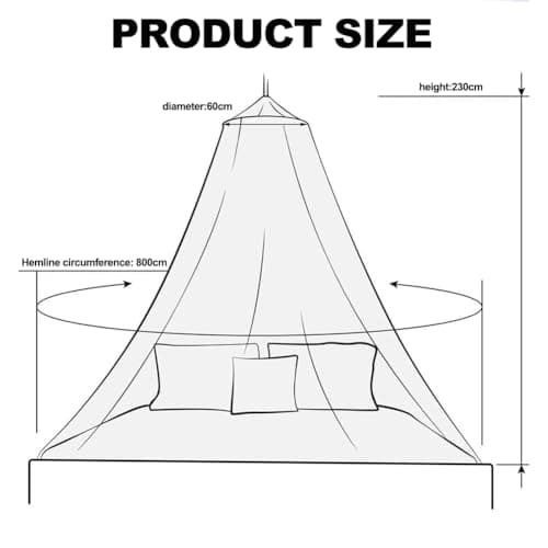 HATFRYF Dome Mosquito Net, Bed Canopy, Dome Canopy Bed Large Hanging, Mosquito Net for Travel&Room Single to Double Universal, Breathable Mesh Effective Anti, Girls Boy Room Decor - Red — view 2