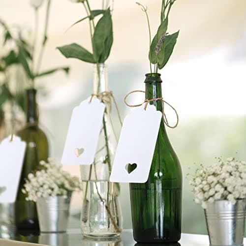 G2PLUS White Gift Tag with Heart: 50PCS Blank Paper Tags with String, 4.5cm x 9.5cm Large Gift Labels for Wedding Favors, Presents, 300g/m² — view 5