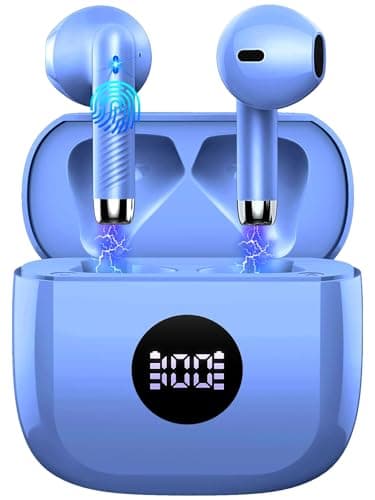 Wireless Earbuds, Bluetooth 5.4 Headphones in Ear with 4 ENC Noise Cancelling Mic, Bluetooth Earbuds 40H Playtime, HiFi Stereo Deep Bass Wireless Earphones, IP7 Waterproof, USB-C Fast Charge, Violet