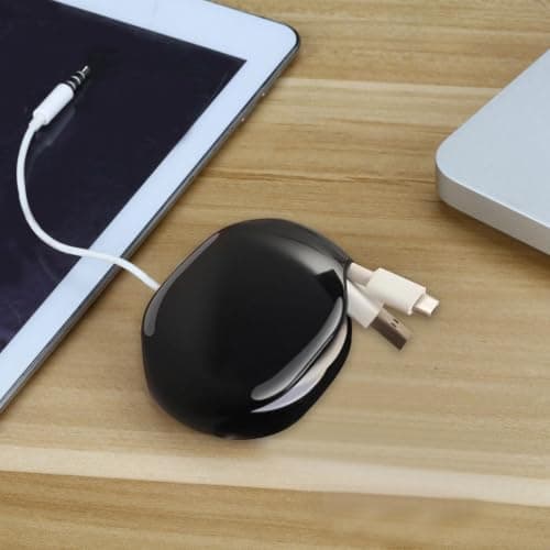 Earphone Cord Winder - Cable Reel, Wire Organizer | Compact Automatic Cord Retractor with Lightweight Build, Digital Cable Storage Device for USB Wire Headphone Desktop Travel Use — view 3