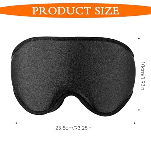 WLLHYF Silk Sleep Mask, 3D Stereo Deep Sleep Eye Mask Comfortable Adjustable Cute Block Out Light Eye Covers for Man and Woman All Night Sleep (Black) — view 5