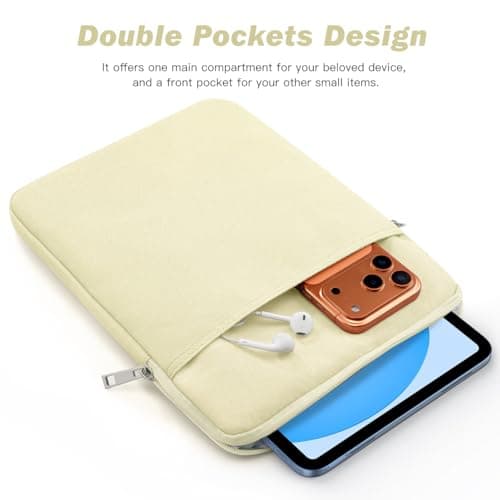 Dadanism 9-11 Inch Tablet Sleeve Bag Padded Carrying Case, Beige — view 4