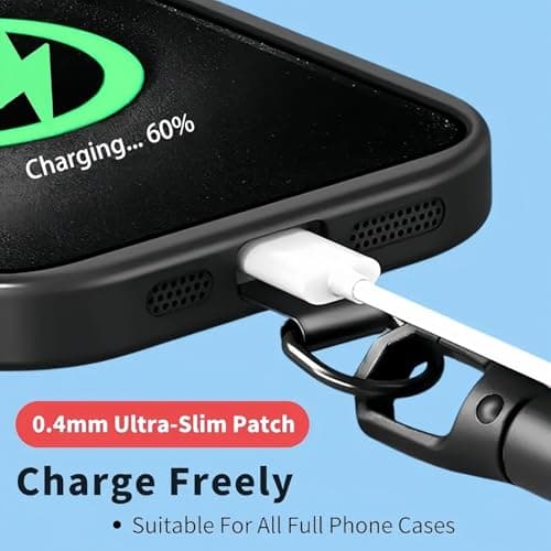 Phone Lanyard,Phone Wrist Strap,Anti Theft Phone Strap,Adjustable Pho/ne Chain,Anti-Lost Lanyard for Mobile Pho/nes Cameras Keys Bags,Cellphone Lan/yard with Tether Tab for Most Pho/ne Case（BLACK） — view 5