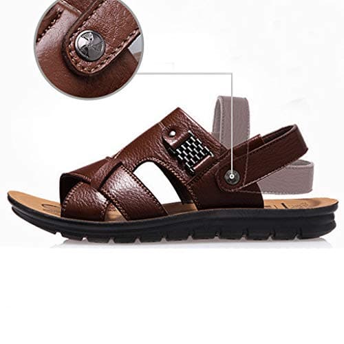 Men's Leather Sandals With Adjustable Strap - Non-Slip Lightweight Breathable Hiking Sandal for Beach and Trekking - Flat Comfortable Bathing Shoes — view 6