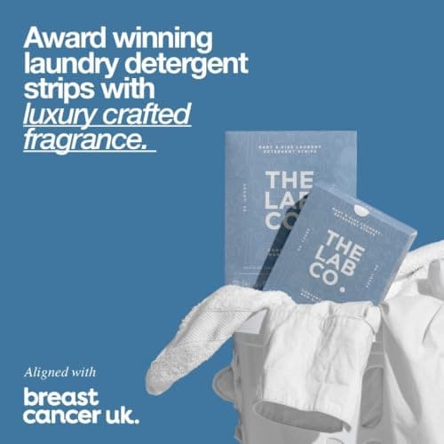 The Lab Co. Laundry Detergent Strips Washing Sheets | Eco Ultra-Concentrated | Non-Bio for Sensitive Skin | Non-Toxic Fragrance | EDC-Free | Lab-Tested | Soothing Linen Chamomile White Rose | 32 Loads — view 2