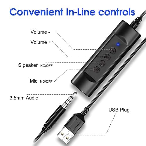 Venker EL U17D 3m Length Noise Cancelling Headset - Stereo Headphone for PC, Laptop USB/3.5mm, Multi-Use Earphone for Call Center (Pack of 2) — view 5