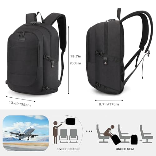 Tzowla Laptop Travel Backpack Mens Womens Water Resistant Anti-Theft Bag with USB Charging Port and Lock 17.3 Inch Computer Business Backpacks for School Work College Gift,Casual Daypack-Black — view 5