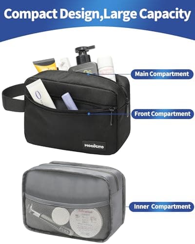 Toiletry Bag Men Travel Toiletry Bag Hanging Toiletries Bag Small Wash Bag Toiletries Cosmetic Organizer Bag Gym Shaving Shower Bathroom Bag — view 3