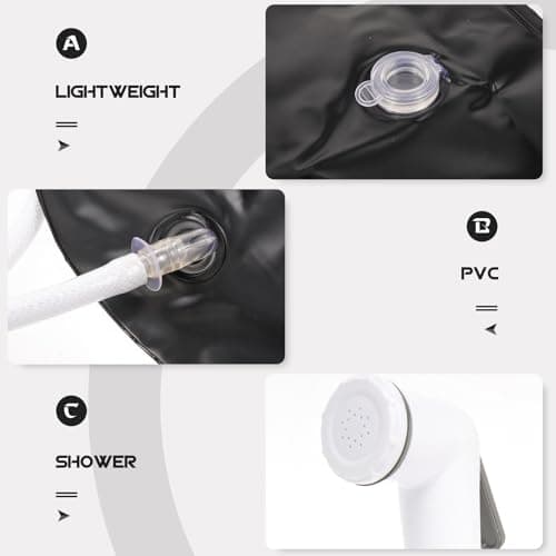 MOKKHNB Portable Camping Black Shower Plastic Kit Metal Pvc — view 5