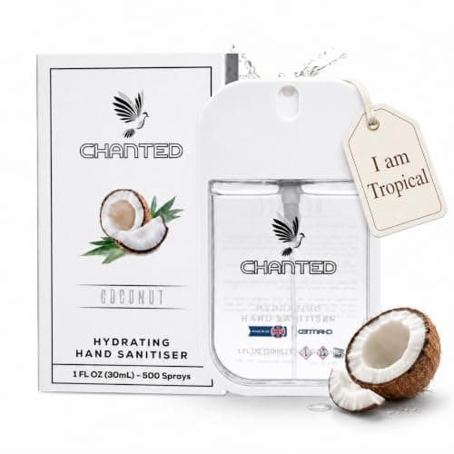 Chanted Mini Hydrating Hand Sanitiser Spray | Travel size 30ml (Coconut)
