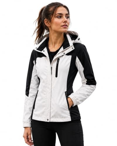 Blu Apparel Women’s Lightweight Waterproof Hooded Jacket – Windproof Rain Coat with Breathable Mesh Lining & Zip Pockets (UK, Numeric, 14, Regular, Regular, Stone)