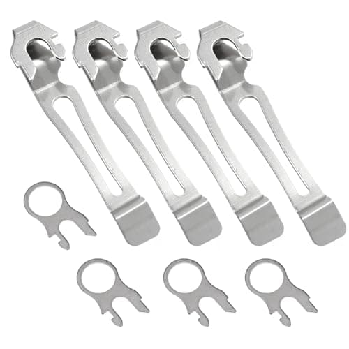 Nayciiy Quick-Release Pocket Clip + Lanyard Ring Set Stainless Steel Quick Release Multi-Tool Pocket Clip (4)