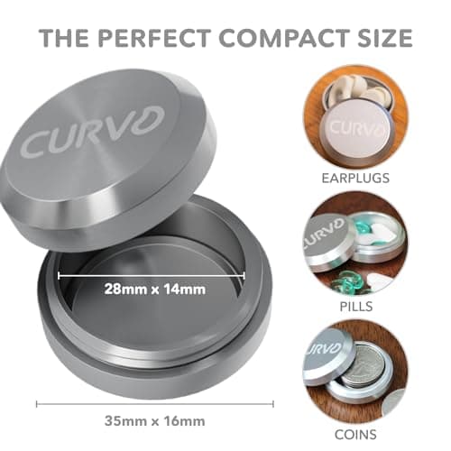 CURVD Premium Carrying Case - Durable Travel Keychain Container, Waterproof Holder for Earplugs, Pills, Coins Compatible with Loop, Eargasm & Vibes, Mini Purse Pill Box Container (Light Blue) — view 3