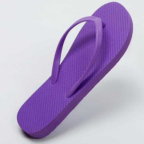 Women's Flip Flops Clearance UK Shower Flat Sandals Suitable for Summer Bathroom Beach Slippers Rubber Soft Slip On Shoes Fashion Lightweight All Day Walking Casual Sandals Size 6.5 Purple — view 3