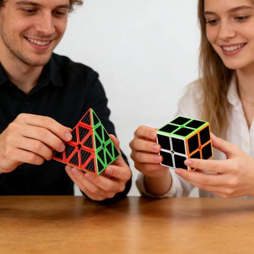Carbon Fiber Speed Cube Set 2x2x2 3x3x3 Pyramid Magic Cube Puzzle Cube — view 5