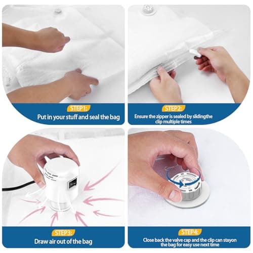 LKV Vacuum Storage Bags with Electric Pump for travel, Space Saver Bags — view 4