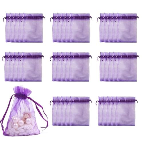 40 Pcs Empty Lavender Bags, Small Drawstring Pouch Small Mesh Bags Drawstring, Purple Jewellery Pouch Jewellery Gift Bag Applicable to Wardrobes Pillows and Shoe Cabinets