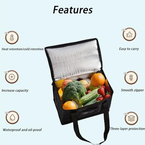 40L Insulated Bag/Waterproof Takeout Cooler Bag/Picnic/Pizza/Car Food Bag — view 6
