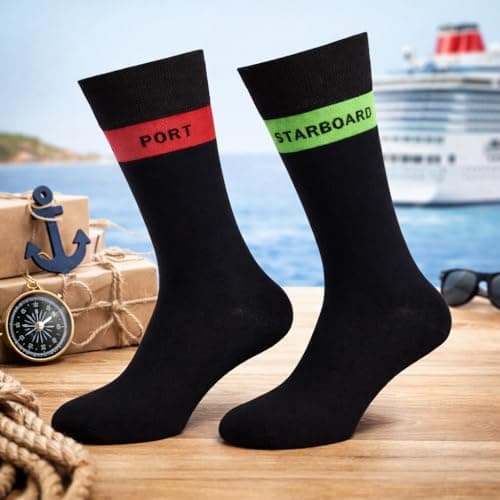 Port and Starboard Socks for Cruise Travel | Nautical Boat Socks Gift for Sailors Men Women | Cruise Accessories and Gifts for People Going on a Cruise — view 3