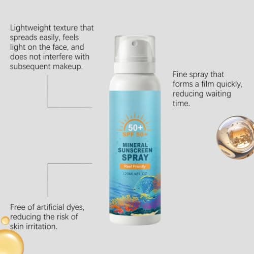 120ml Reef Safe Sunscreen SPF 50,Mineral Sunscreen Spray for Face & Body — view 6