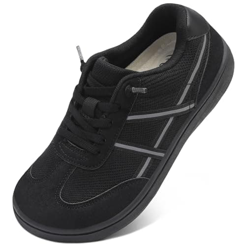 JOINFREE Women's Barefoot Walking Shoes Wide Fit Slip On Trainers All Black