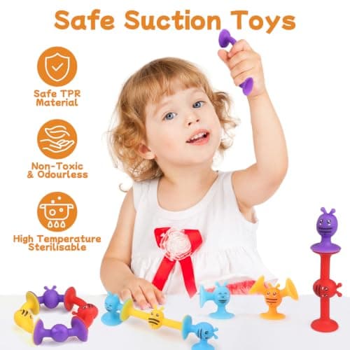ECHOCUBE Suction Toys, 28 Pcs Suction Cup Bath Toys for Kids 3+ Years Old, Sensory Sucker Toys, Stress Relief Toys Travel Toys for Toddlers & Adults — view 4