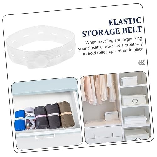20pcs Clothes Storage Strap Elastic Cord Wrapping Bands White — view 3