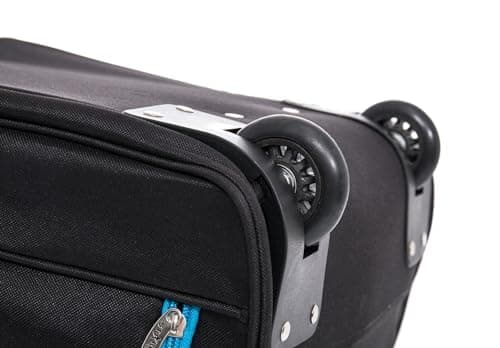 DK Luggage 19" Small Cabin Kids Travel Suitcase Luggage Bag Holiday for Boys & Girls, Carry-On or Pull-Along Trolley Cabin Wheeled Holdall Black/Red — view 2